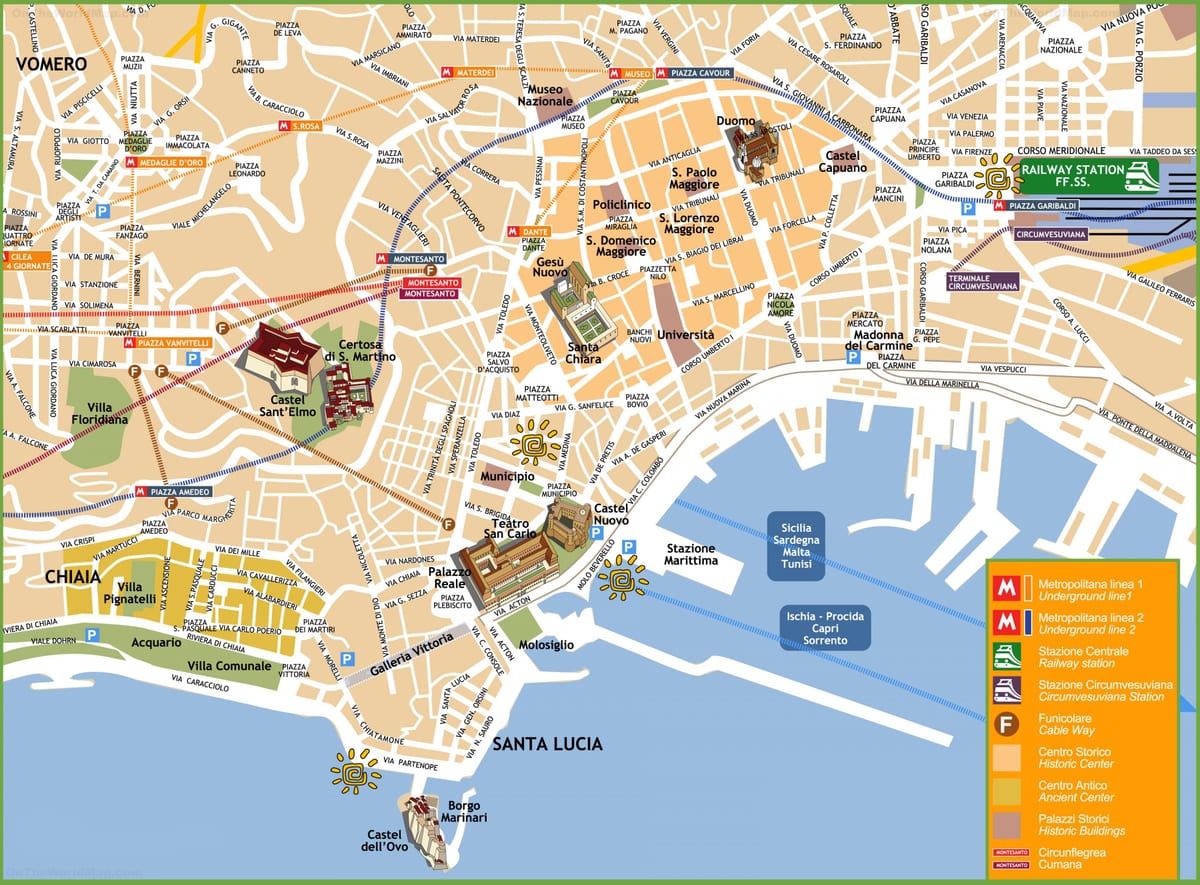 سیاحوں کی نقشہ napoli