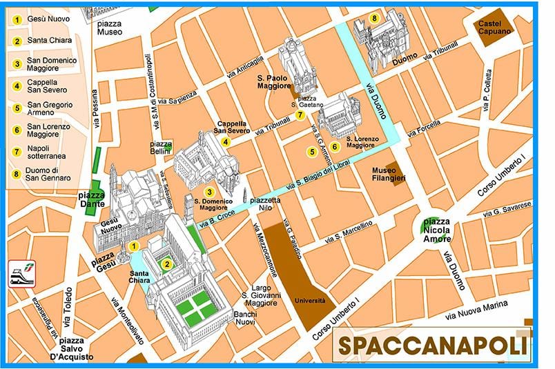 نقشہ کے spaccanapoli نیپلز