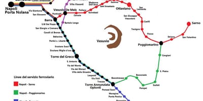 Napoli ٹرین کا نقشہ